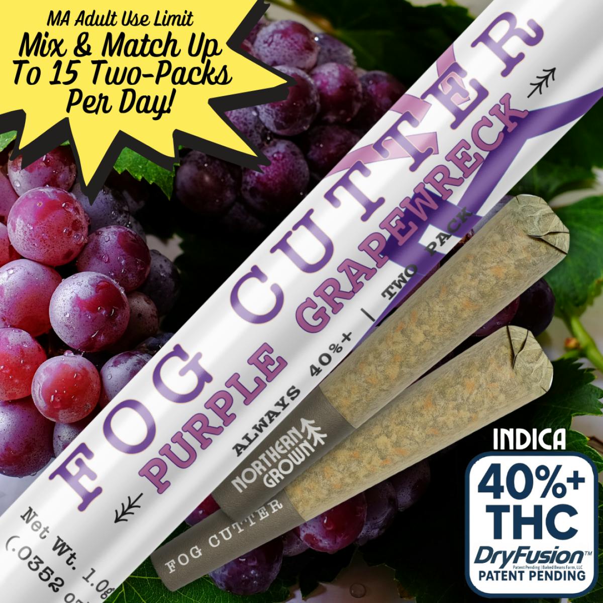 Product: Fog Cutter | Purple Grapewreck | Infused Preroll - 0.5g/2pk