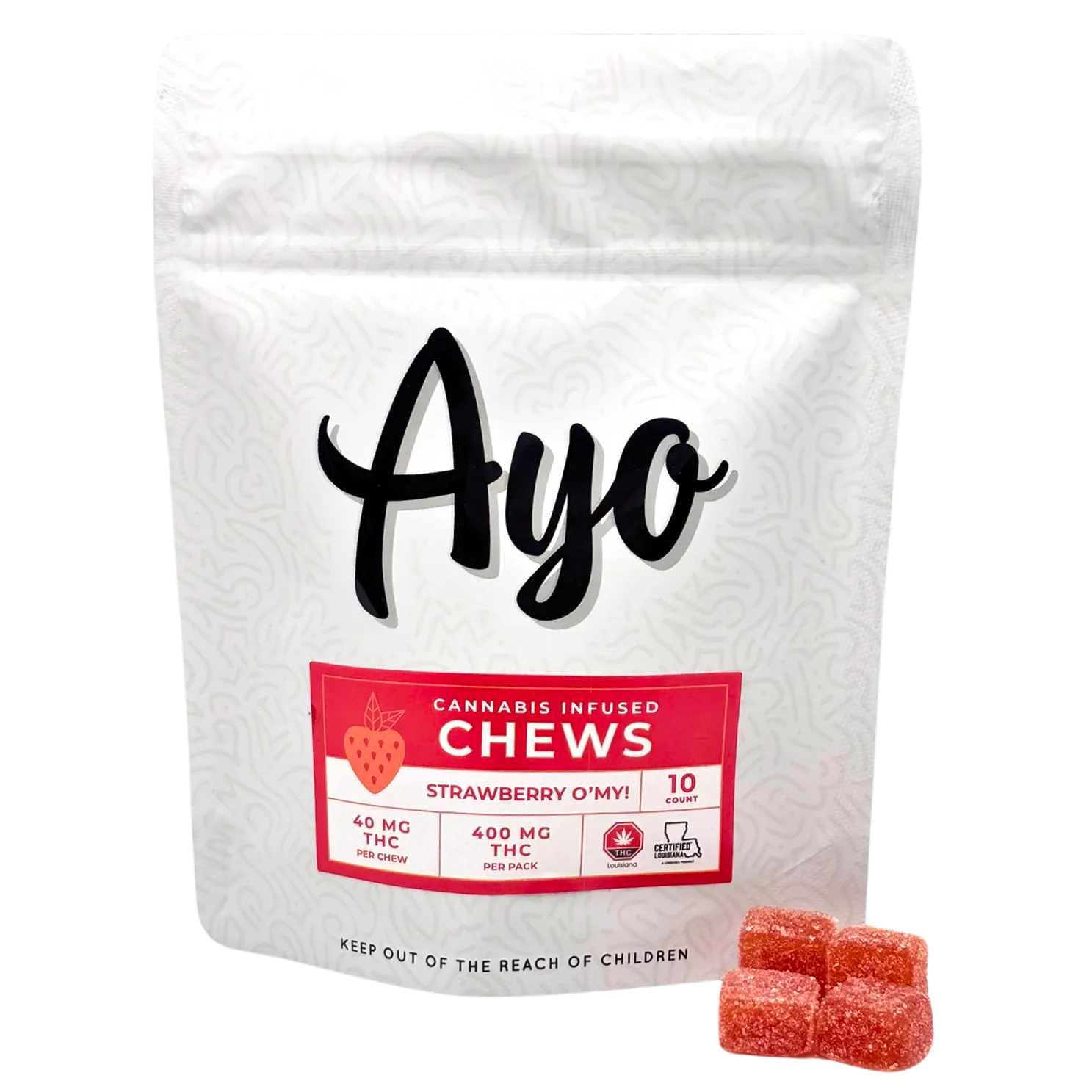 Ayo: Gummies | O'My | Strawberry | 400mg | 10pk at GDF - Sulphur