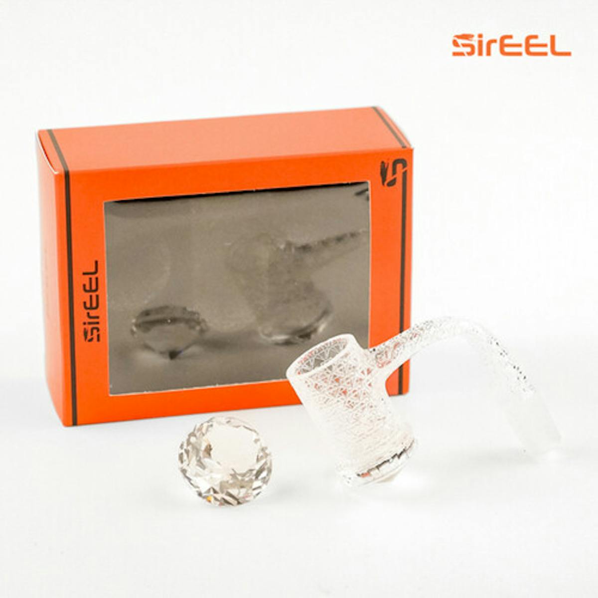 Image of SirEEL Etched Quartz Banger with Facet Diamond Bottom | 14mm Male