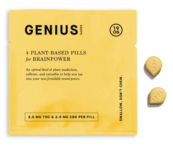 Genius | 4 Pack 10mg THC | 2.5mg THC 2.5mg CBD 2.5mg CBG Per Tablet | 1906