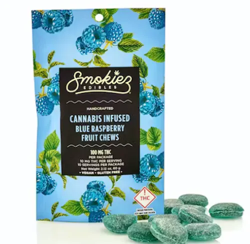 Blue Raspberry – 100mg – 10pck – Smokiez – Dazed | Cannabis Dispensary,
