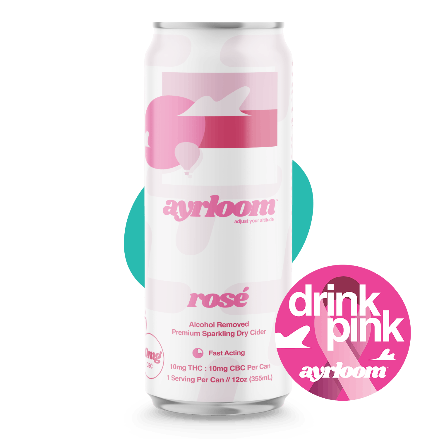 Ayrloom | Rosé 12oz Single Can | 10mg