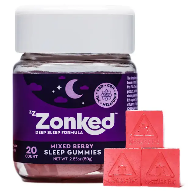 Zzzonked Gummies Mixed Berry 20pk/100mg (indica, 2.8g)