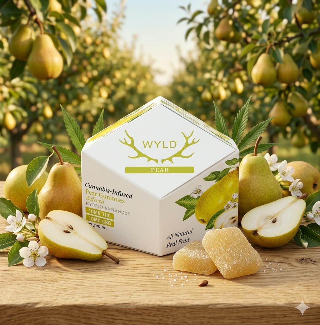 Product Wyld | Pear | 1:1 CBG + Hybrid Enhanced Gummies | 10ct | 100mg