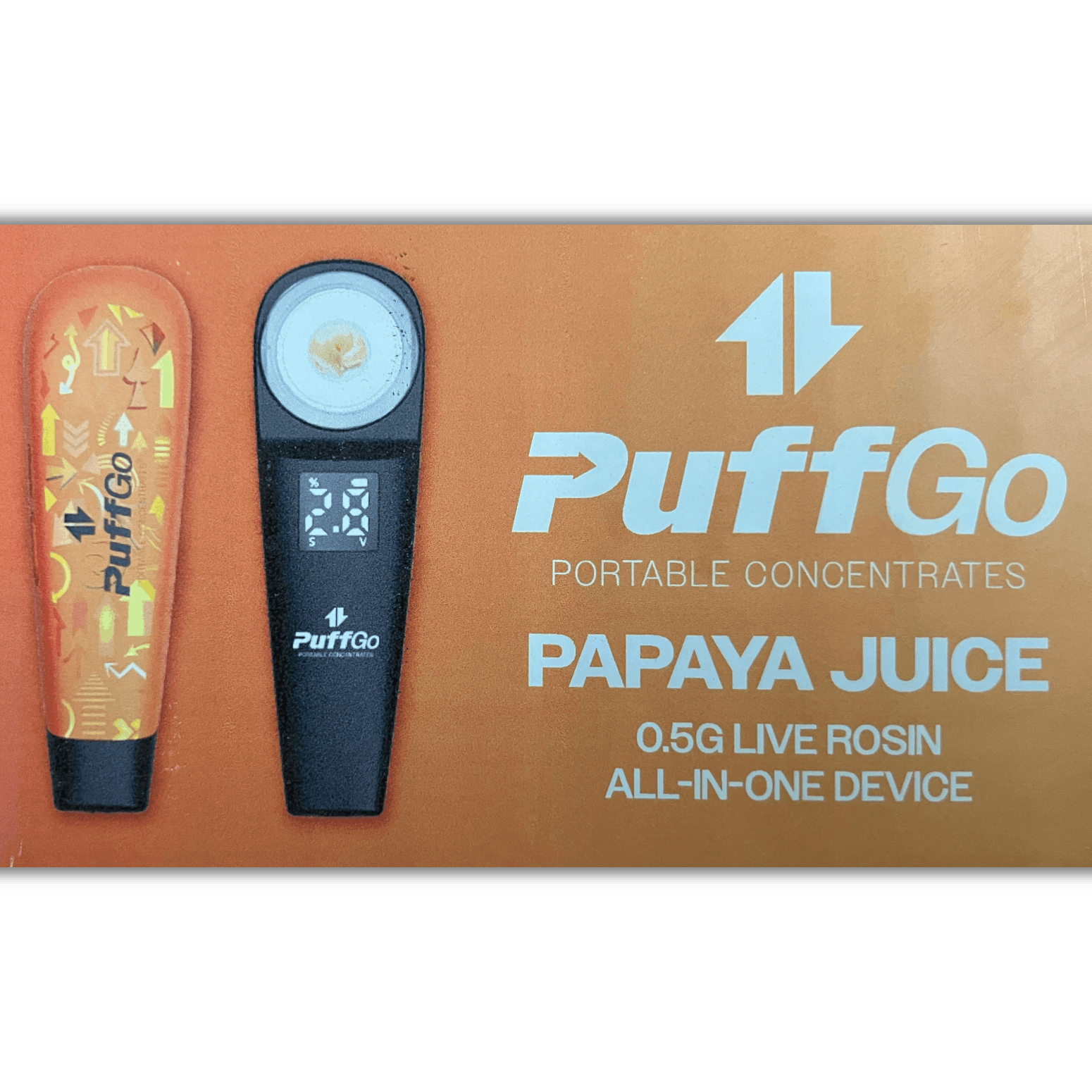 Product: Puffgo | Live Rosin All-In-One - 0.5g - Papaya Juice