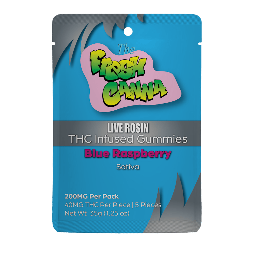 Fresh Canna | 200mg Live Rosin Gummies | Blue Raspberry (Sativa)