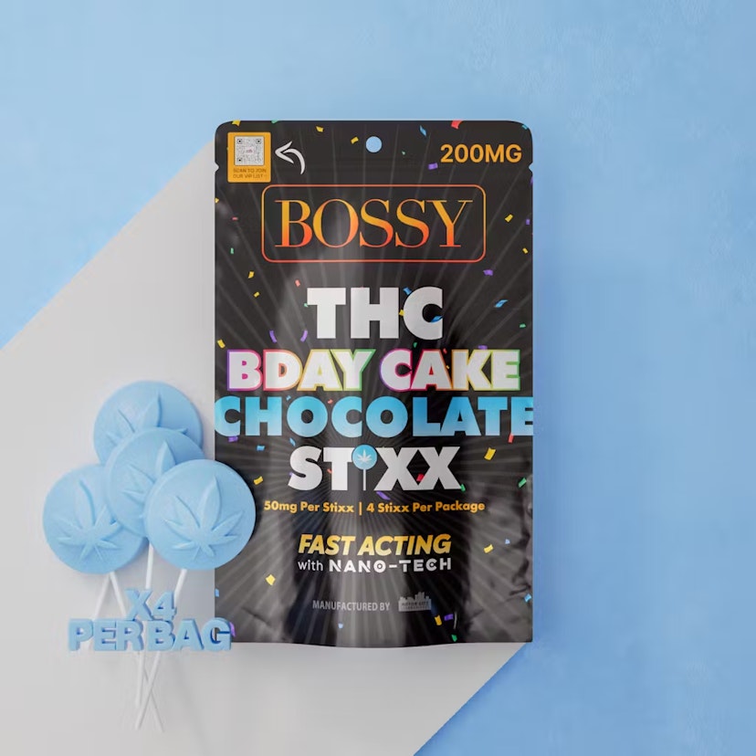 Bossy | 200mg Chocolate Stixx | Birthday Cake