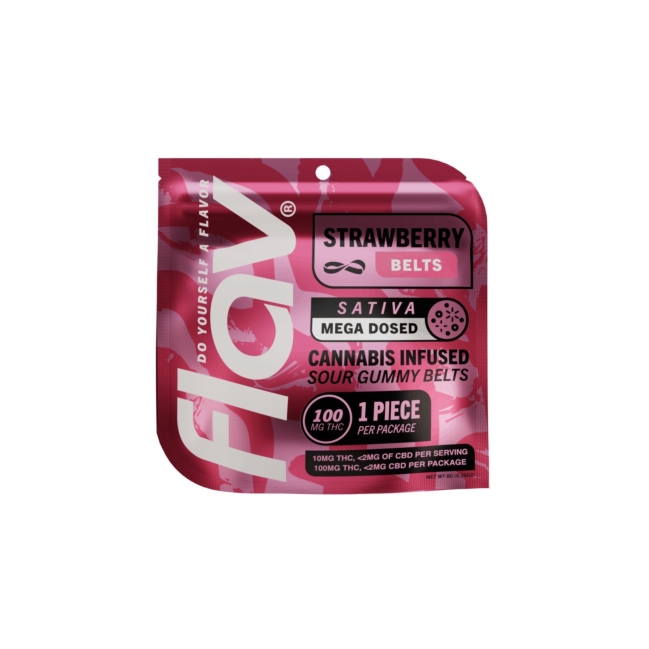 Strawberry Mega Belt - Live Resin - 100mg - Sativa