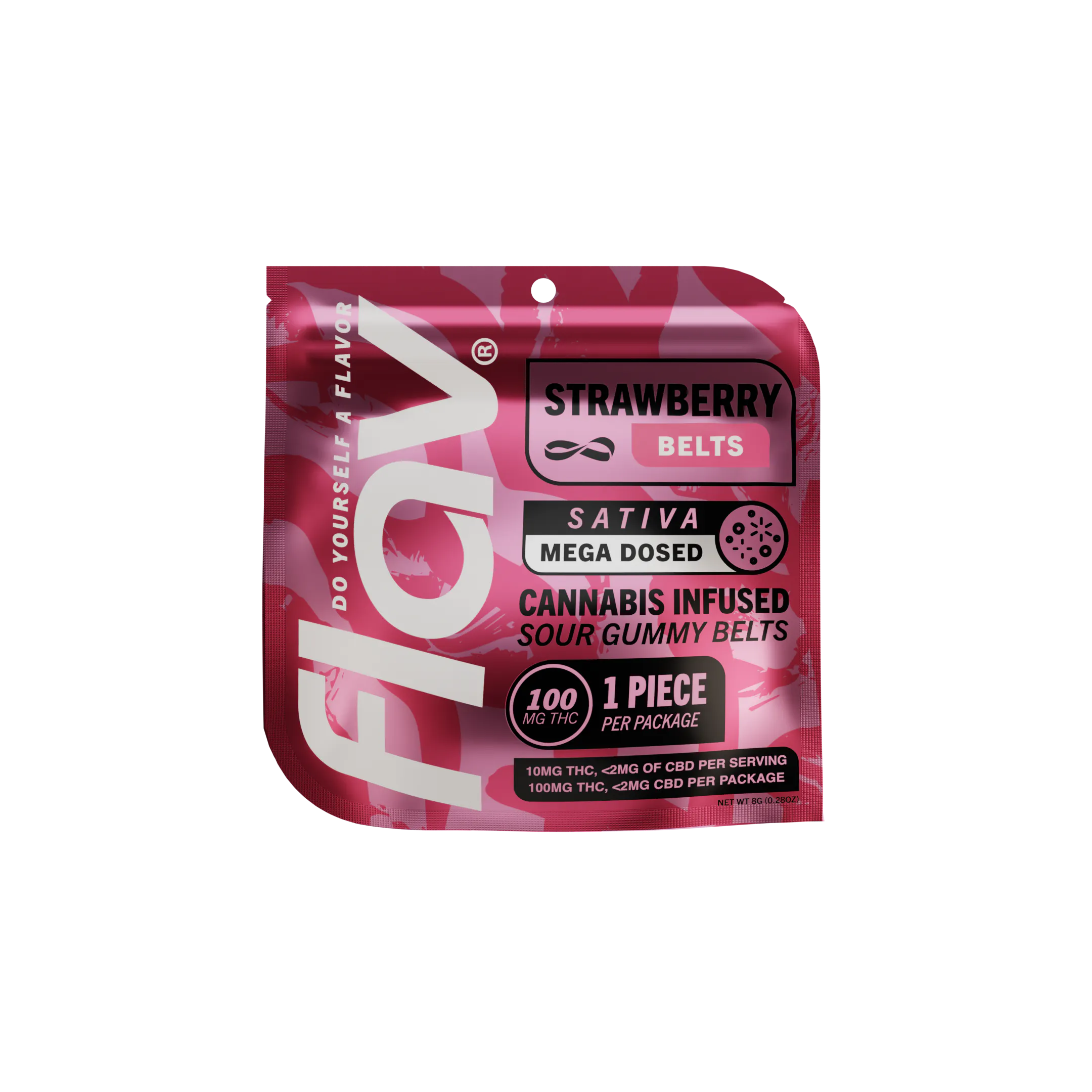 Strawberry Mega Belt - Live Resin - 100mg - Sativa at ZenZest Weed