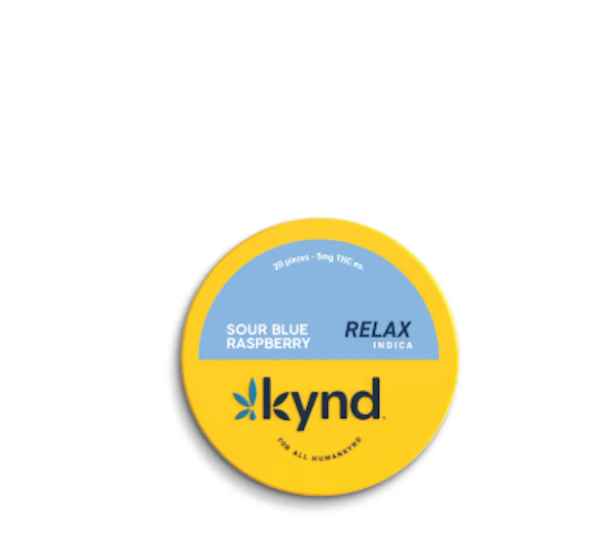 KYND Relax Sour Blue Raspberry Gummies 100mg 20pk .1g Edibles | Kynd