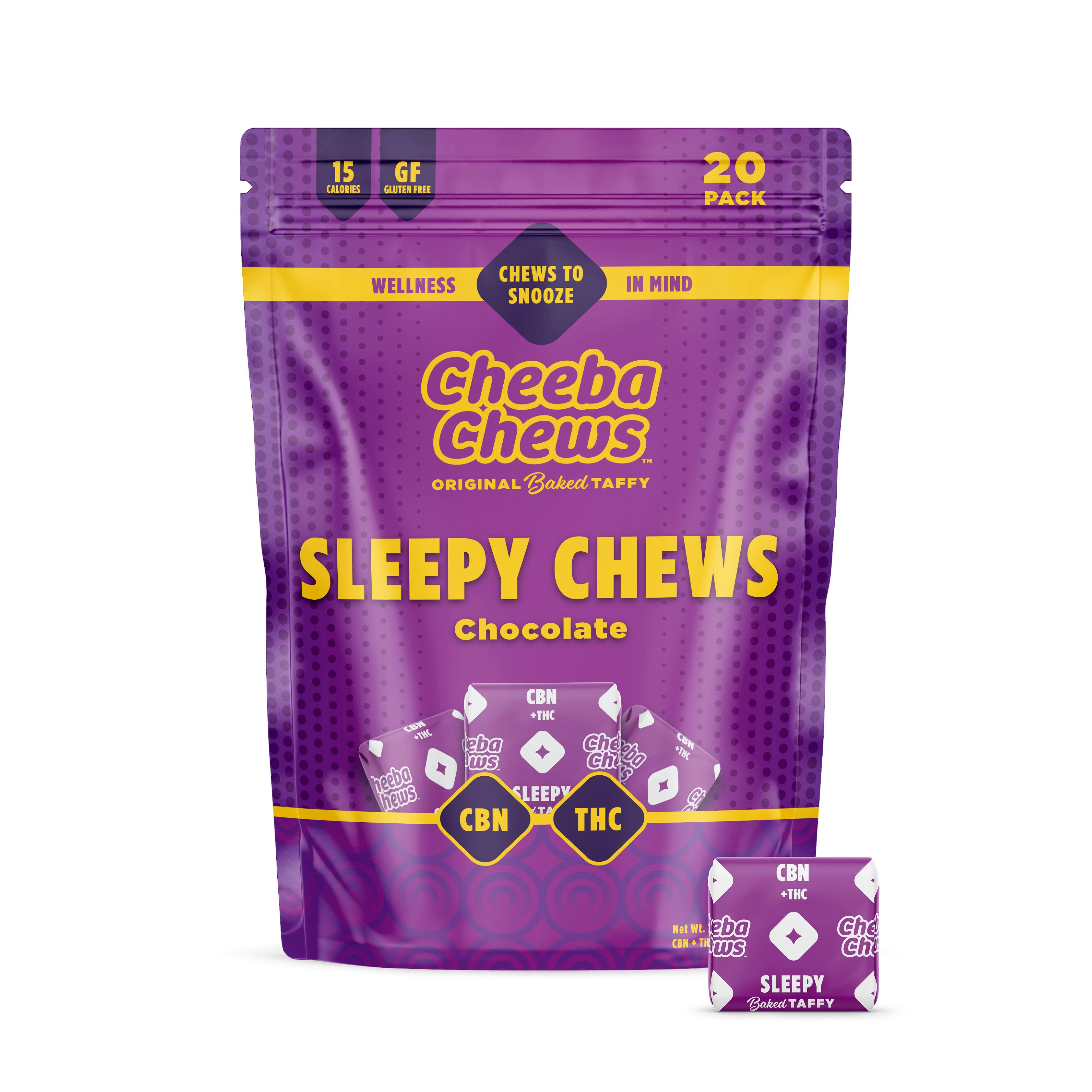 Cheeba Chews | 5mg Taffy 20 Pack | Chocolate | Sleepy | 100mg