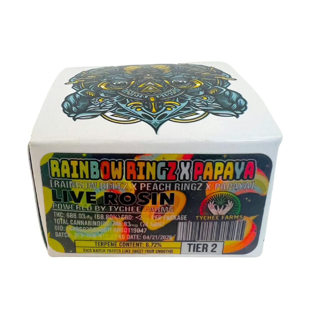 RAINBOW RINGZ X PAPAYA LIVE ROSIN TIER 2