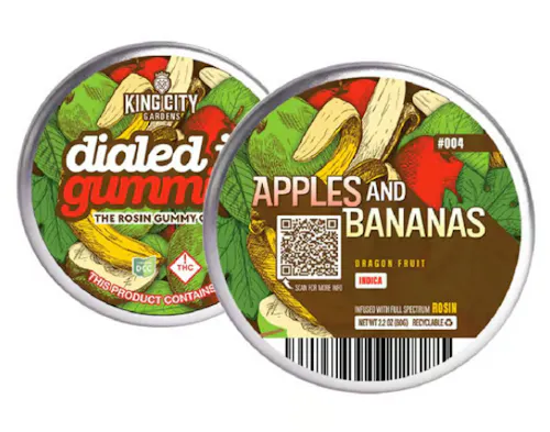 Dialed In: Apples and Bananas Dragonfruit – Live Rosin Gummies  10pk 106mg-1