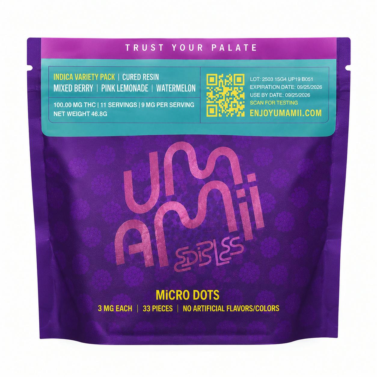 Umamii - 100mg Cured Resin Gummies - Indica Variety Pack