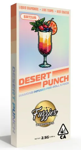 Fuzzies Diamonds Desert Punch 2.5g Infused Preroll Packs - Sativa