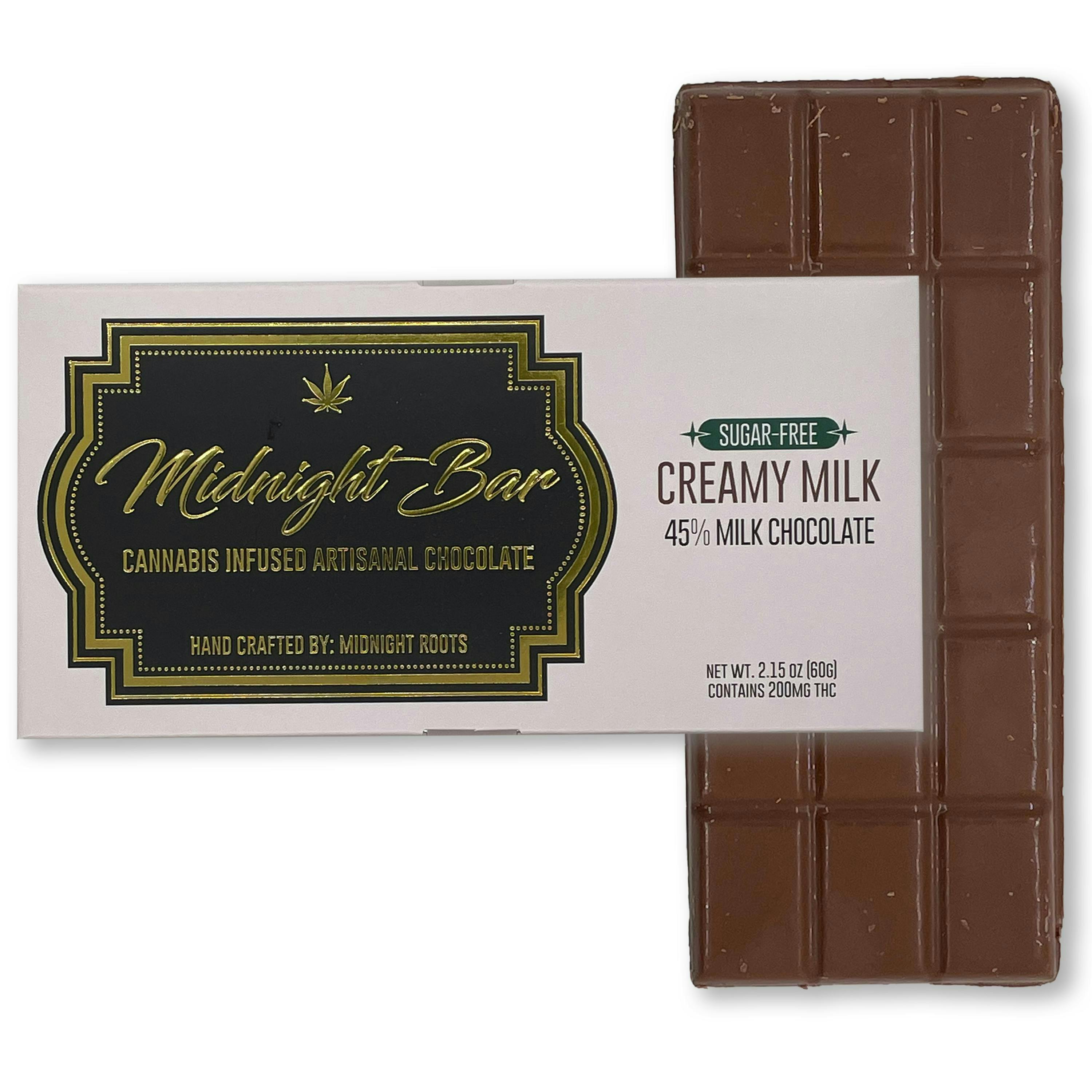 Product: Midnight Roots | Sugar Free Milk Chocolate 200mg Chocolate Bar