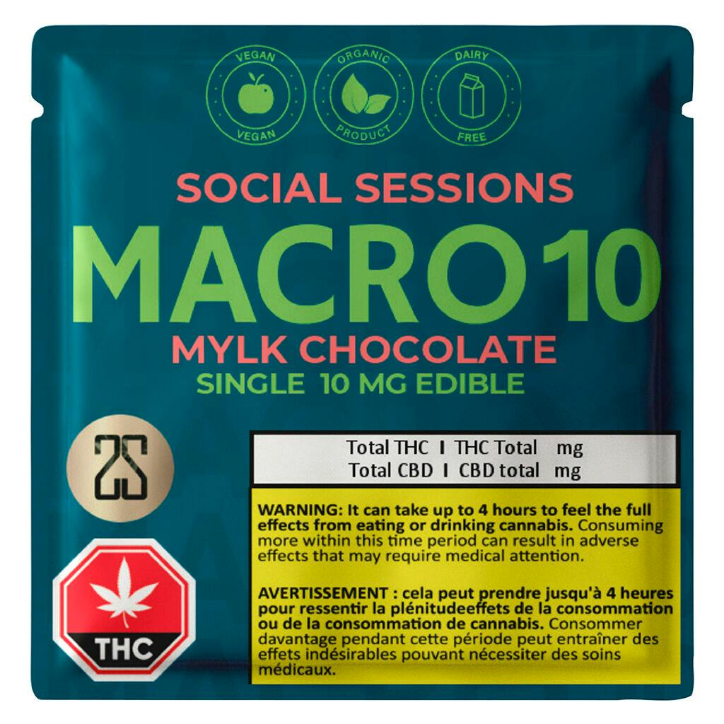 Social Sessions - Macro 10 – Vegan “Mylk” Chocolate (Single 10) - 1 Pack