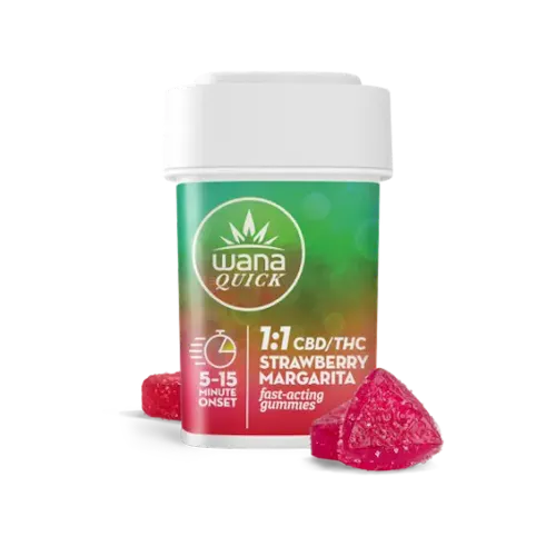 Quick Strawberry Margarita 1:1 CBD/THC Gummies [10-Pack] | 100mg-1