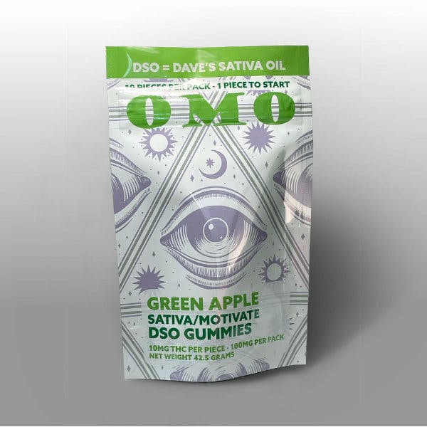 OMO Green Apple DSO Gummies 100mg 10pk (10mg THC each) OMO Labs