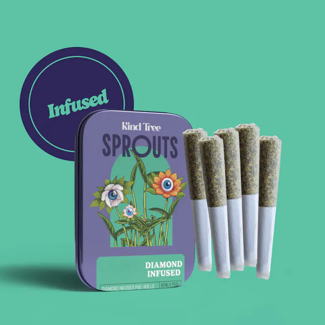 Kind Tree Diamond Infused Pre-Roll Pack Chunky Monkey 5pk/1.75g (indica, infused pre roll packs)