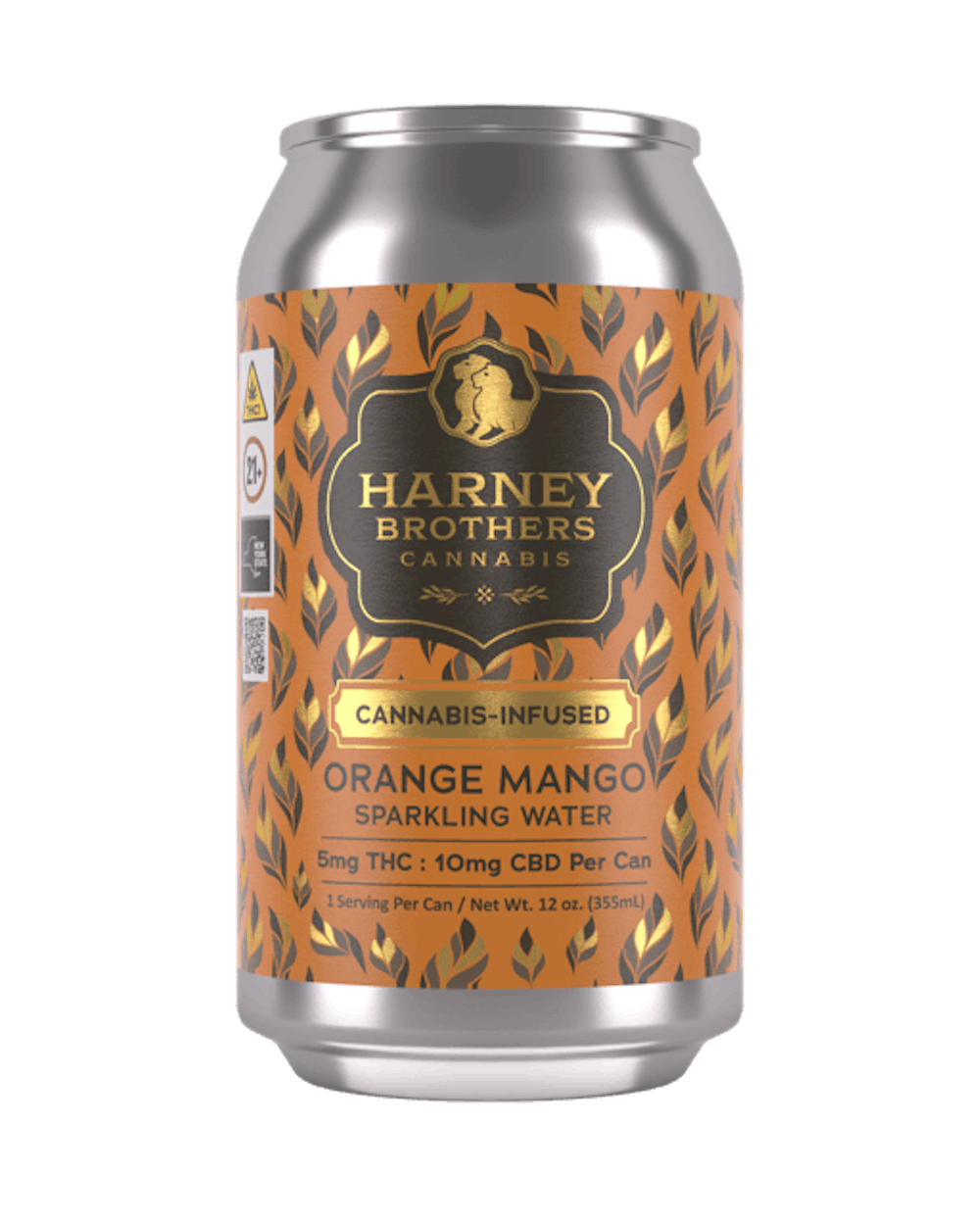 Product Harney Brothers Cannabis - Orange Mango Sparkling Water - 5mg THC 10mg CBD
