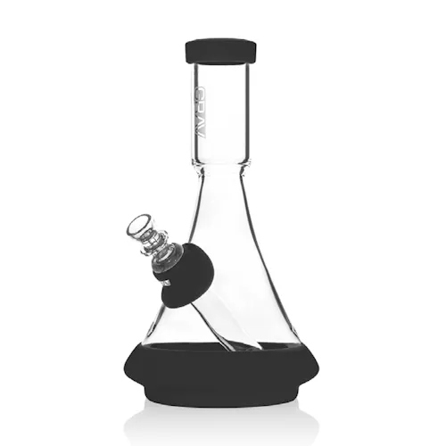 Grav – Deco Beaker Water Pipe Bong with Black Silicone Accents-active