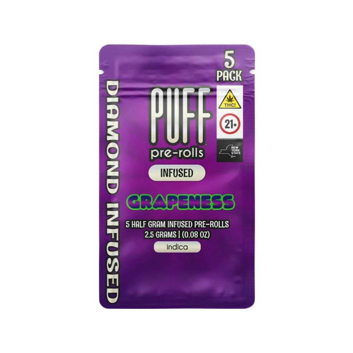 Photo of Puff | Grapeness | 2.5g Pre-rolls 5pk | Diamonds
