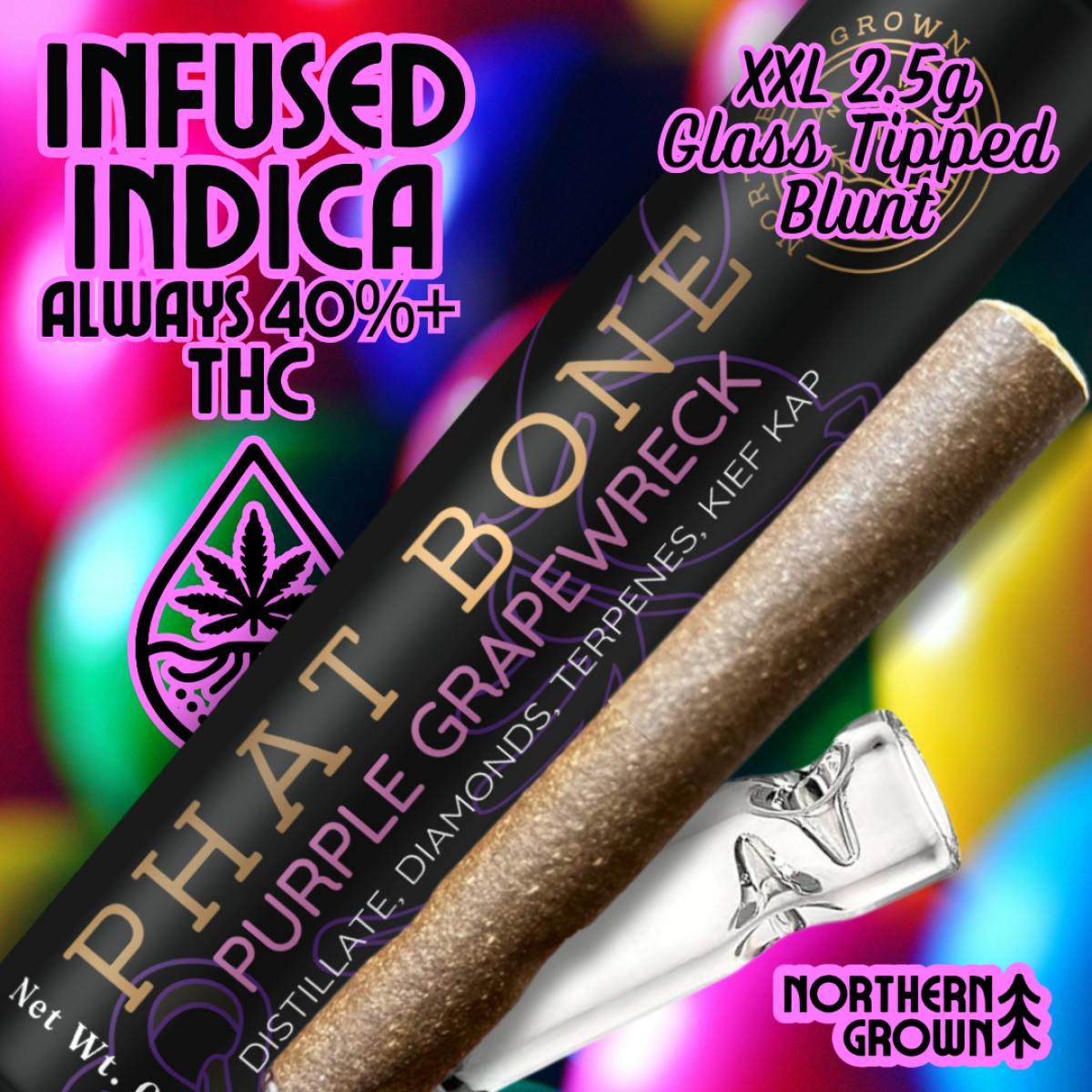 Product Purple Grape Wreck Phat Bone Infused Cannagar | Pre Rolls | 2.5g