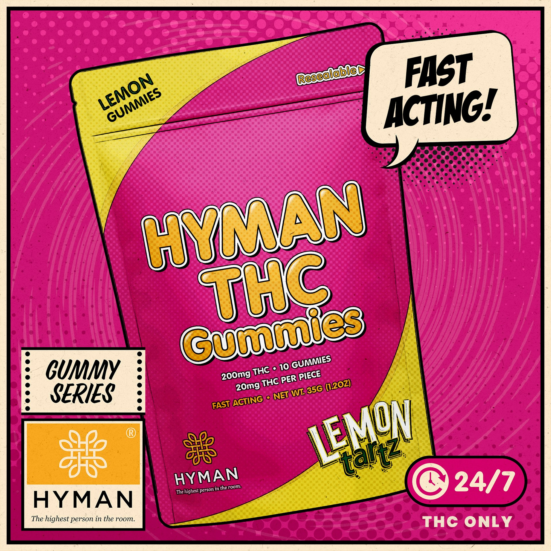 Hyman - Lemon Tartz 200mg Fast Acting Gummies