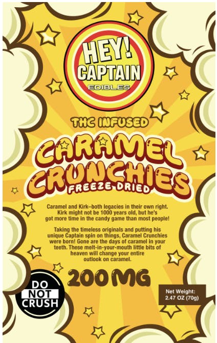 Product: Hey Captain | Freeze Dried Candy - 200mg - Caramel Crunchies (Caramel M&Ms)