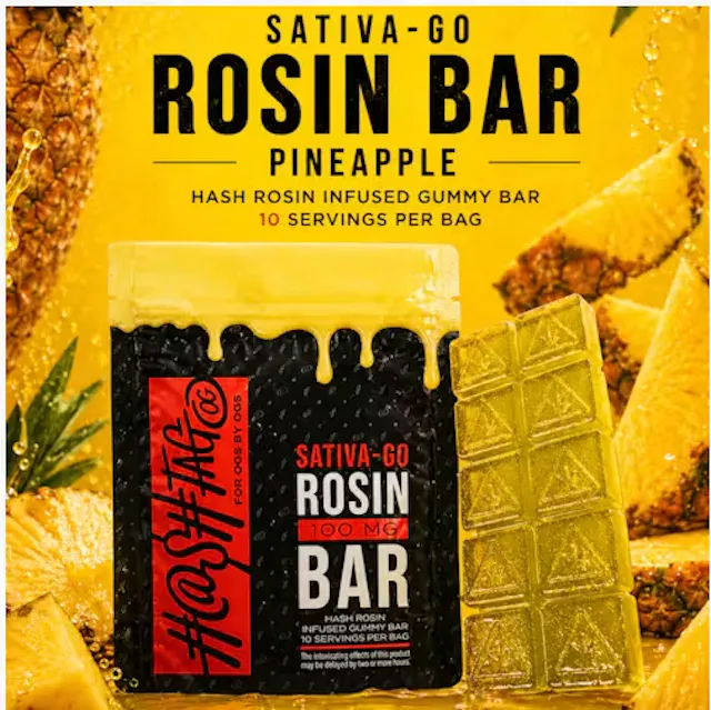 Hashtag OG Hash Rosin Gummy Bar Pineapple 100mg (sativa, gummies, 2.8g)