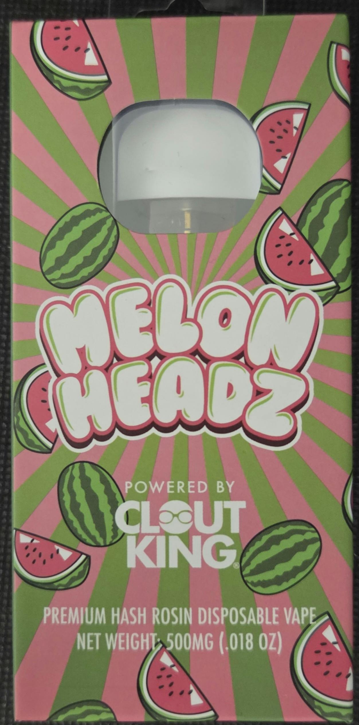 Clout King - Melon Headz - .5g Live Hash Rosin Disposable