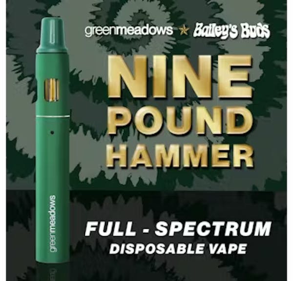 9 Pound Hammer (I) - 1g The Tank (Disposable) Vape - Green Meadows