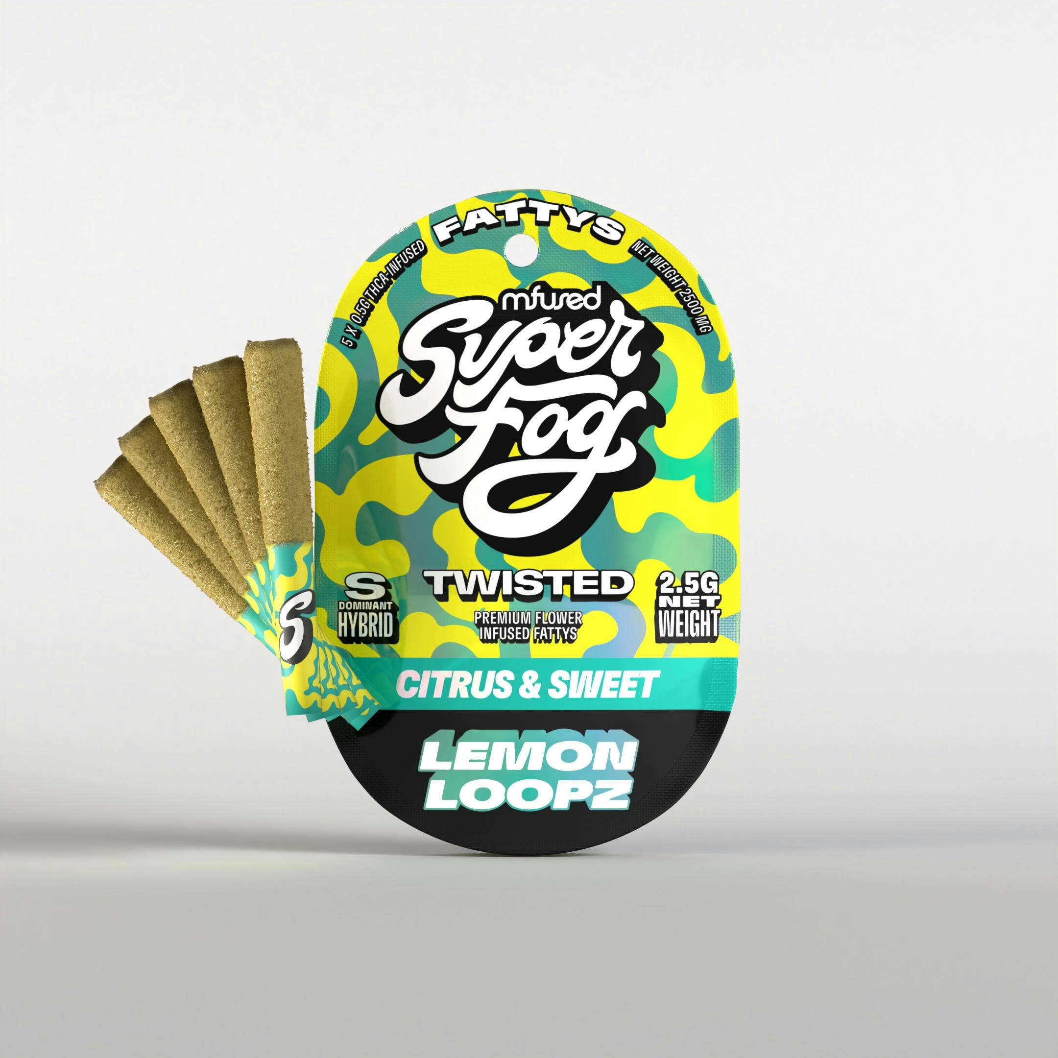 Mfused SuperFog Twisted 2.5g Infused Pre-Roll 5pk - Lemon Loopz