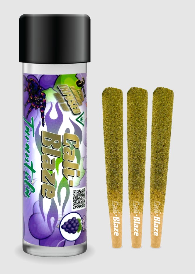Cali-Blaze Tarantula | Grape | Kief Coated & Diamond Infused Preroll - /3pk