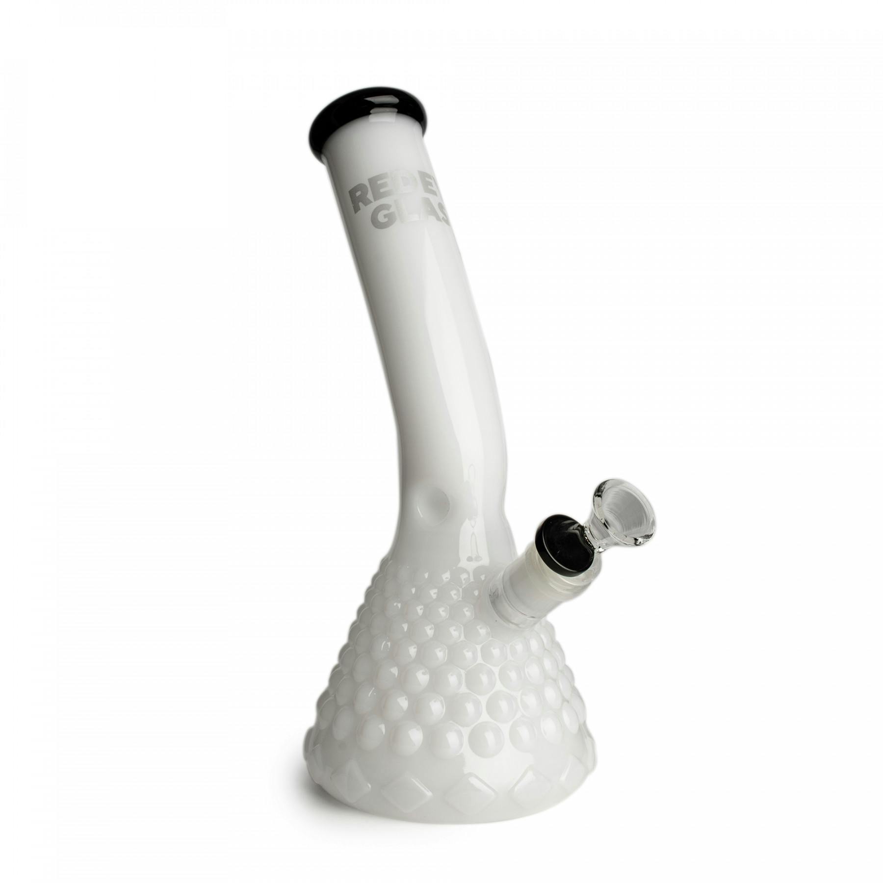 Red eye glass - cronus lean-back textured beaker - 12