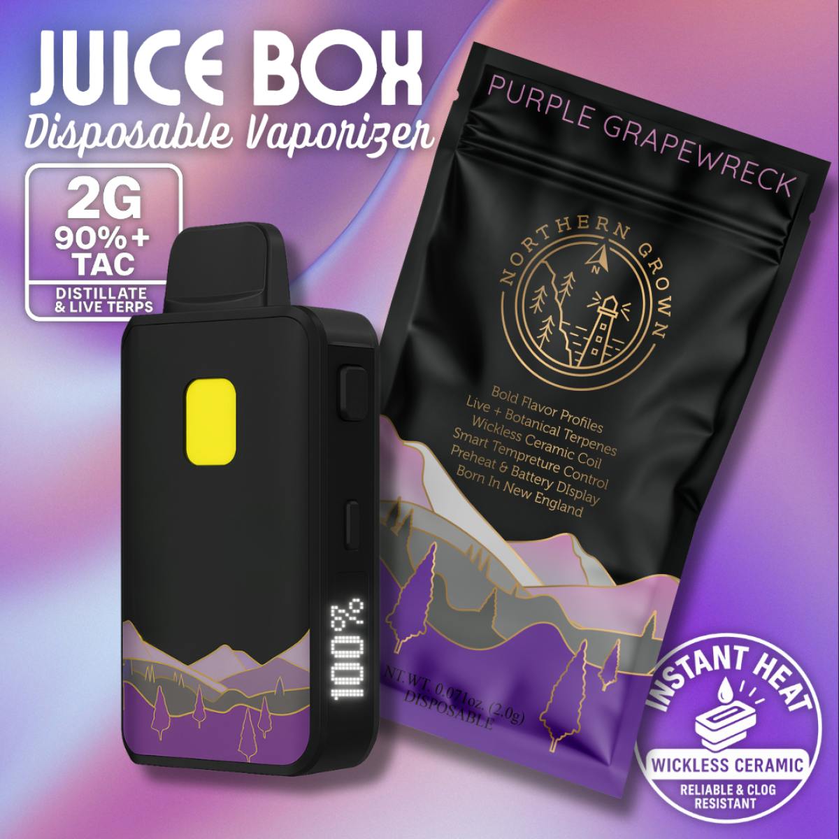 Product Purple Grapewreck (I) Juice Box Ceramic Disposable | Vapes | 2g