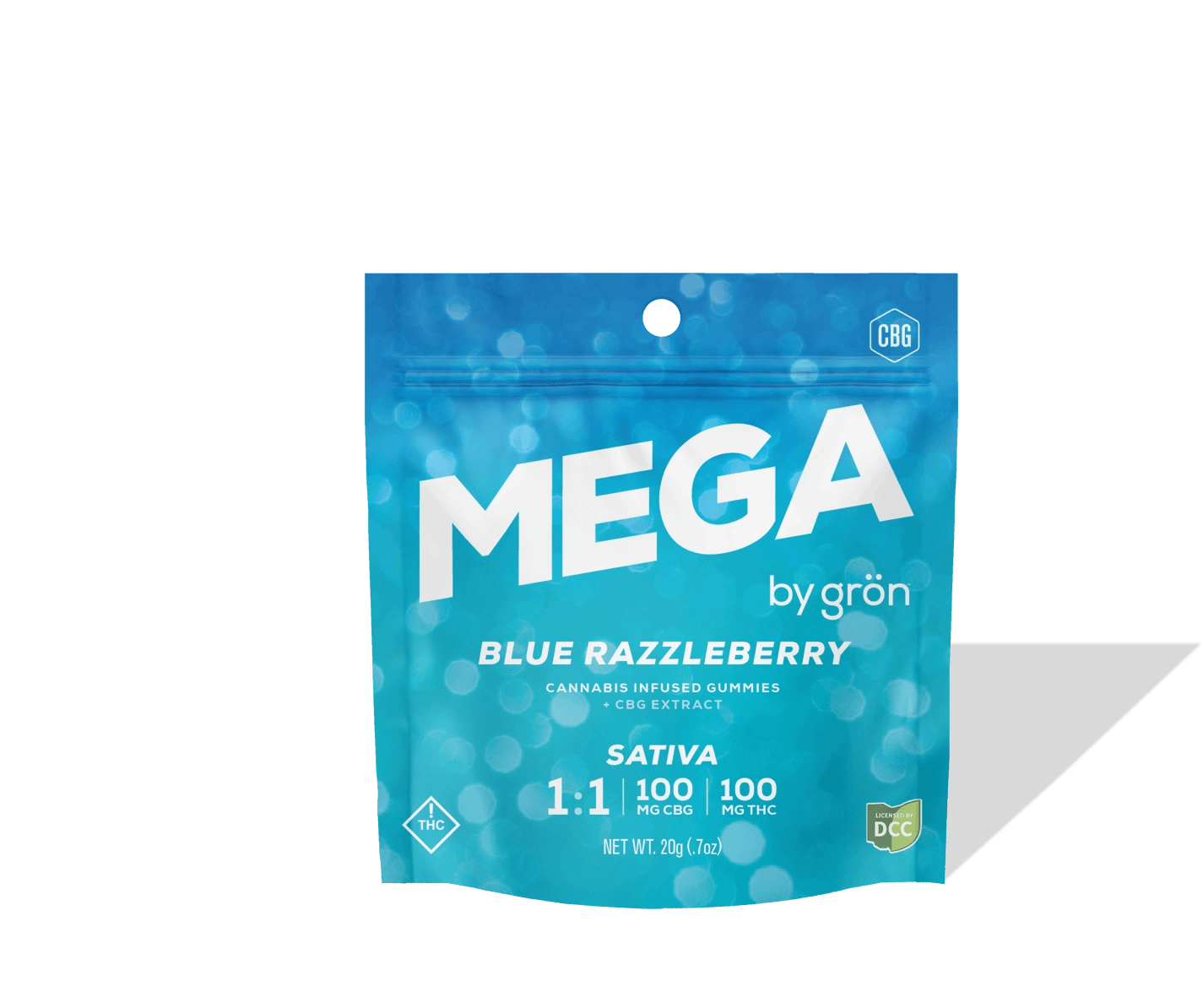Product Mega - Blue Razzleberry - 100mg THC - 100mg CBG