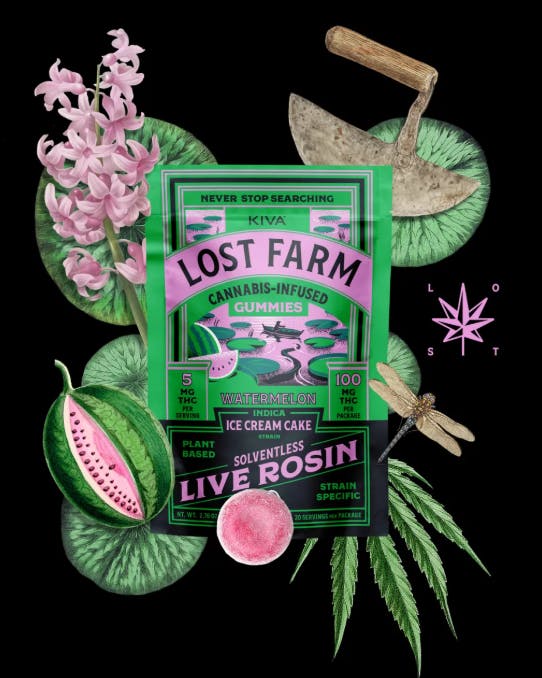 Product: Kiva Lost Farm | Watermelon x Ice Cream Cake | Live Resin Gummies - 100mg