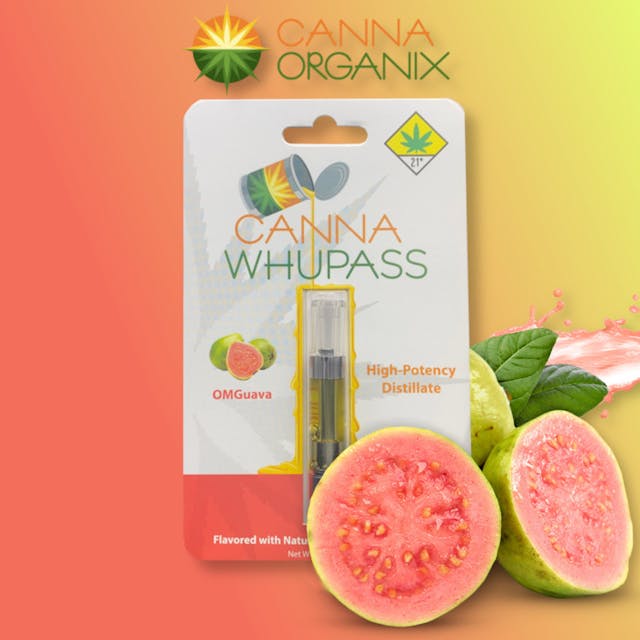 OMGuava (OG Kush) Consisting of nearly 100% THC cannabinoids, plant-derived terpenes infuse our distillate with strain-specific cannabis terpene profiles. Our vape cartridges are the debut product in the Canna Whupass line-up. Produced in our molecular still, we combine distillate with flavors from Cannaroma to make cartridges of known purity with superior quality and flavors. Utilizing only food-grade compounds of known purity to make all flavors, the cannabis terpene profiles and flavor constituents from other botanicals layer together with potent cannabinoids to create the phenomenon known as the "entourage effect". Entourage effects occur when cannabinoids and terpenes work synergistically in the body to produce a different biological response than cannabinoids would alone. While tetrahydrocannabinol (THC) is typically considered the primary active component of cannabis, other cannabinoids, like cannabidiol (CBD) and terpenes, can also modulate and fine-tune the effects of THC.