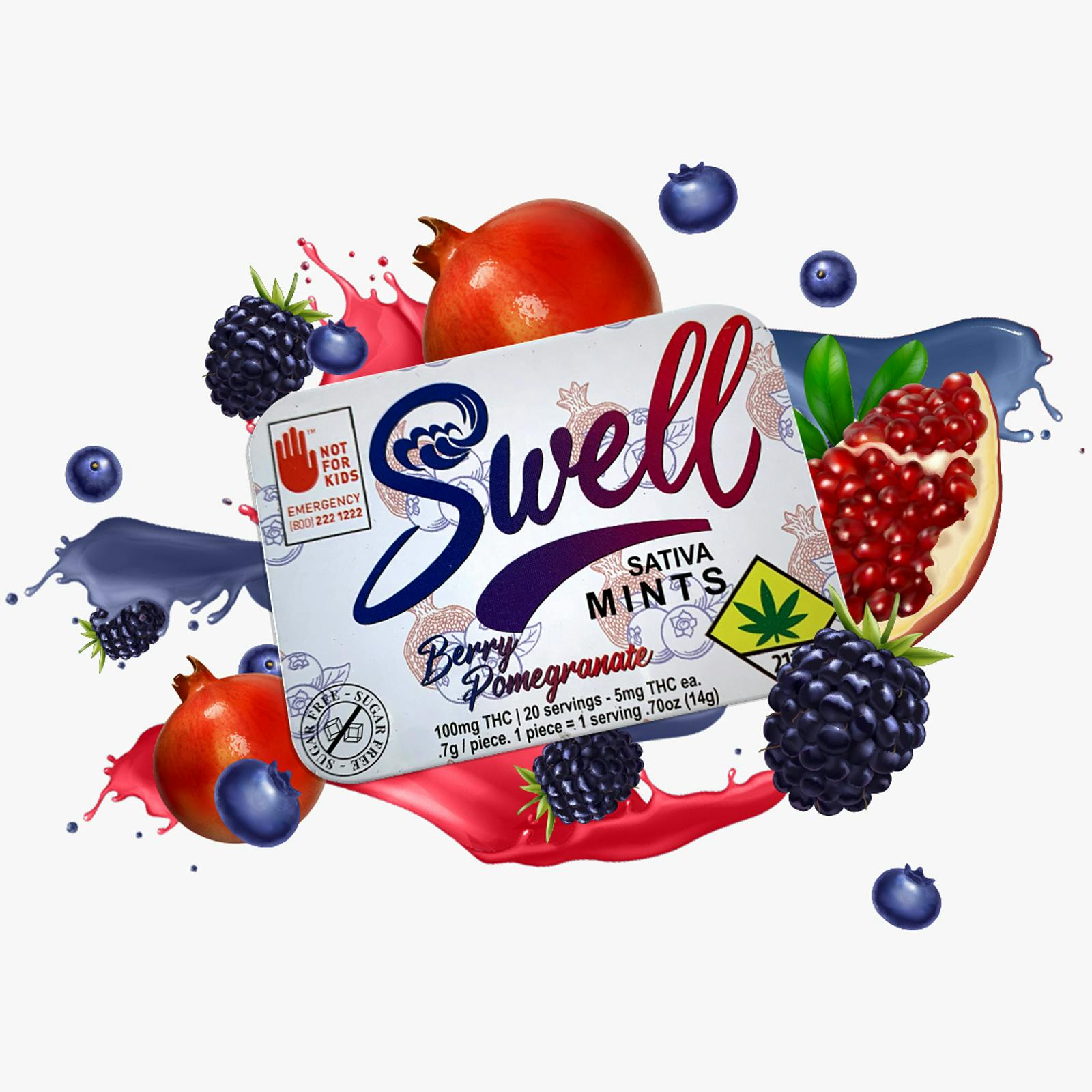 Berry Pomegranate Sativa Mints in Zips on 72nd