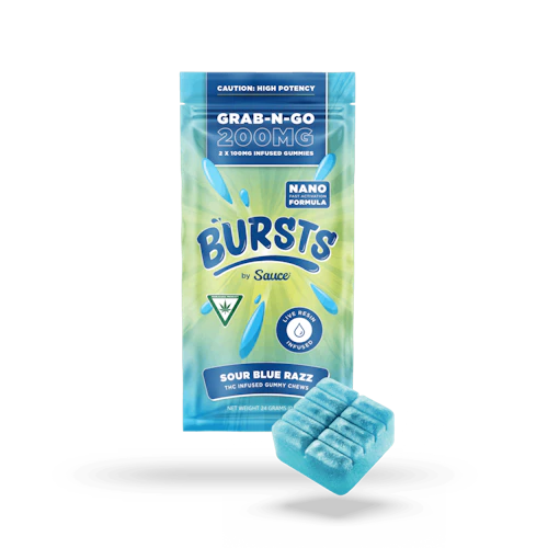 Sauce - 200mg Live Resin Gummies - Sour Blue Raspberry