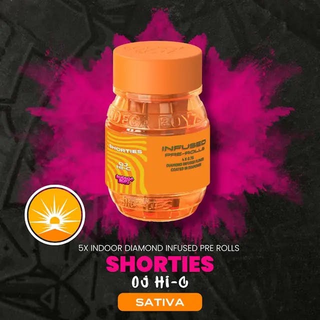 Bodega Boyz | Shorties | OJ HI-C Diamond Coated & Infused Preroll 4 Ceramic Tip Pack | Sativa