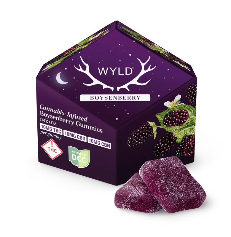 Boysenberry 1:1:1 CBD:CBN Gummies 110mg (Indica) | Wyld | Columbus