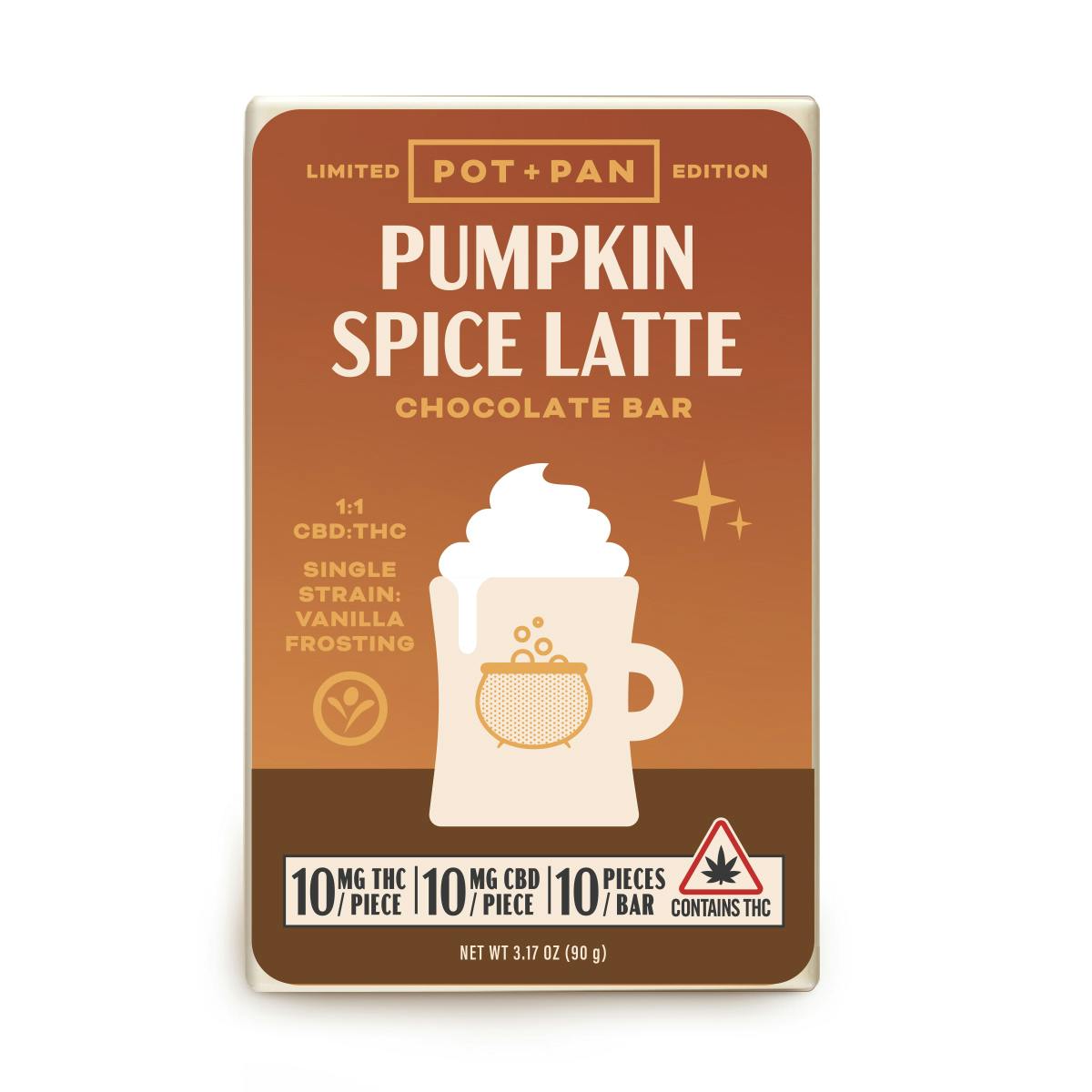 Image of Pumpkin Spice Latte 1:1 Chocolate Bar | 10mg | 20pk