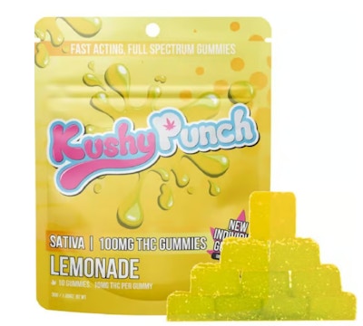 Product SIX Kushy Punch Gummies Fast Acting Full Spec - Lemonade (10pk) 100mg