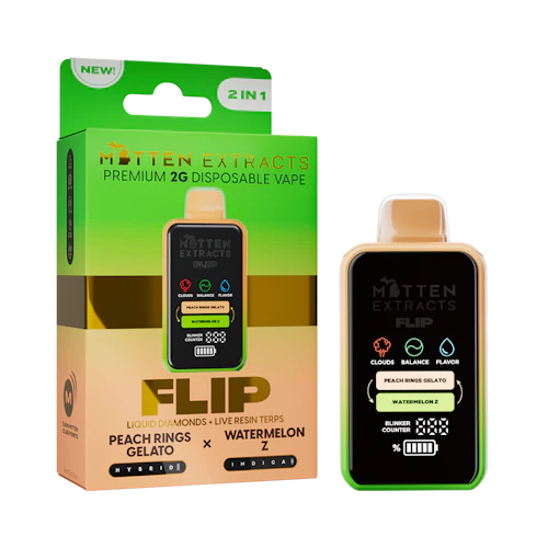 Mitten Extracts - 2g Flip Disposable - Peach Rings Gelato / Watermelon Z (H/I)