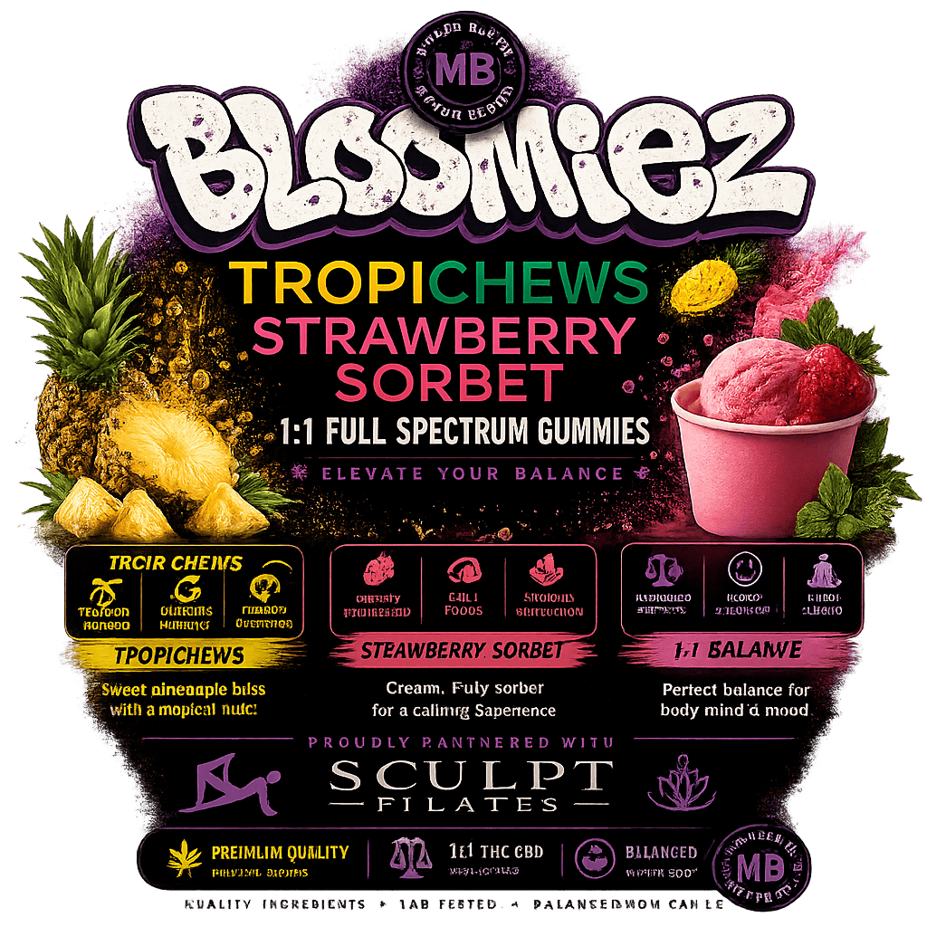 Major Bloom Strawberry x Pineapple 200MG 1:1 THC:CBD Full Spectrum