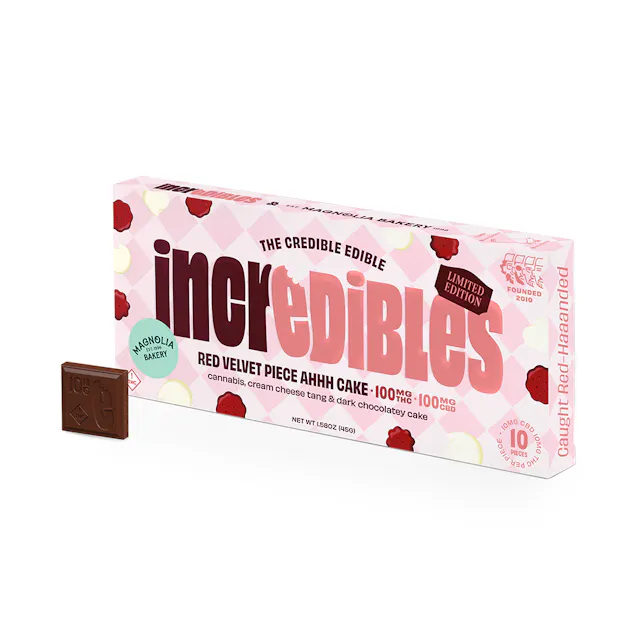 Incredibles Chocolate Red Velvet Cake 1 CBD : 1 THC 100mg (hybrid, chocolates, 2.8g)