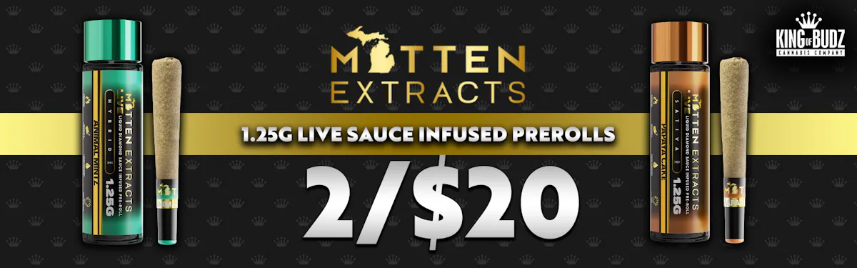 Mitten Extracts - 1.25g Live Sauce Infused Prerolls - 2/$20